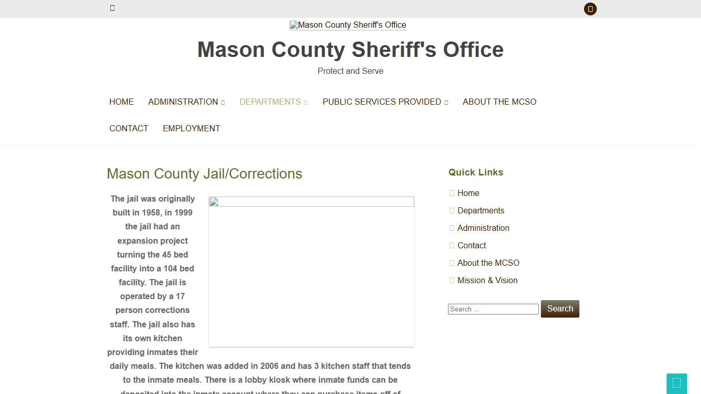 Mason County Jail/Corrections – Mason County Sheriff's Office